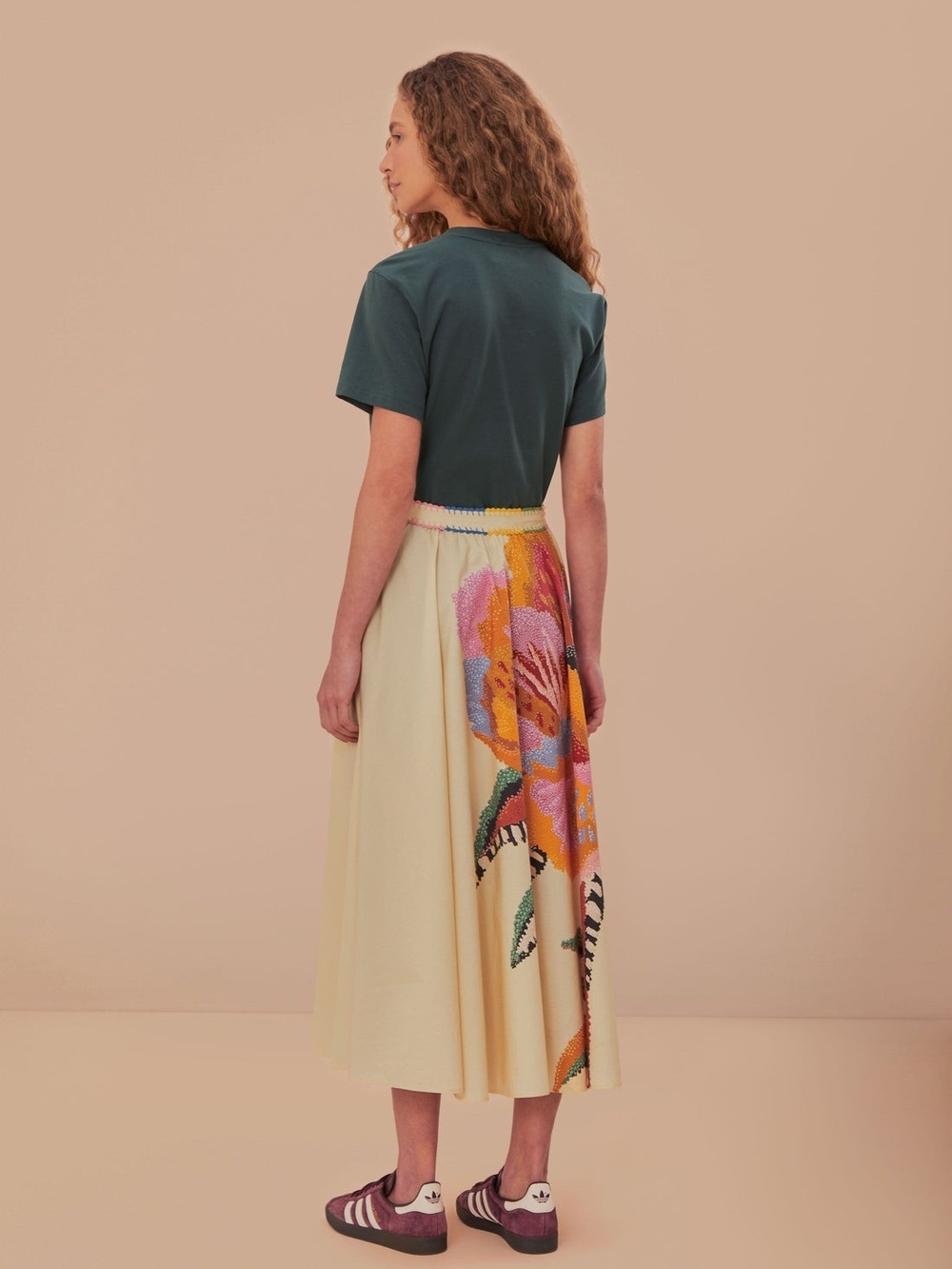 NWT Farm Rio beige lucy floral maxi skirt Sz Medium - Picture 4 of 5